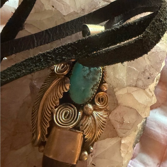SOLD 💕💕Turquoise and silver Pendant Necklace - Picture 3 of 5